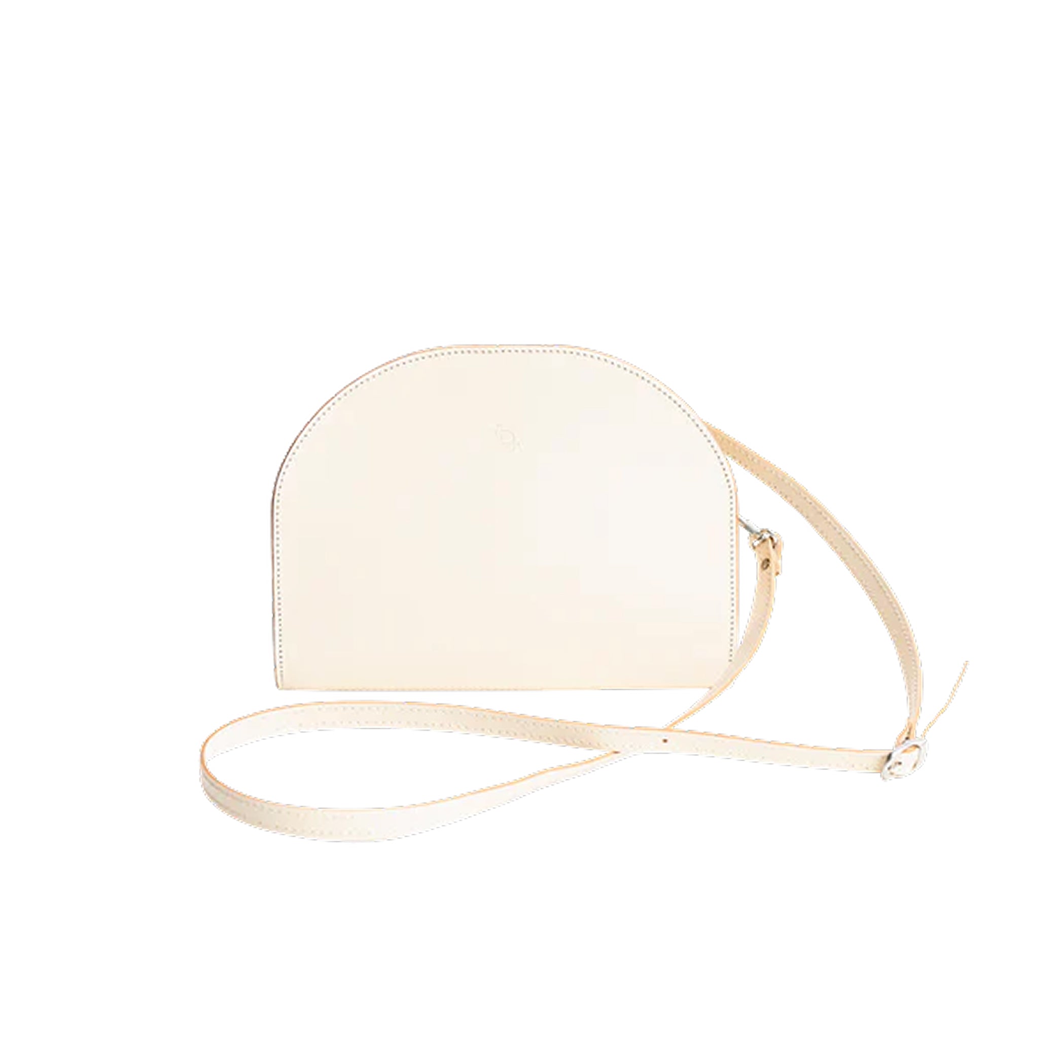 Leather Handbag Half Moon - Cookie