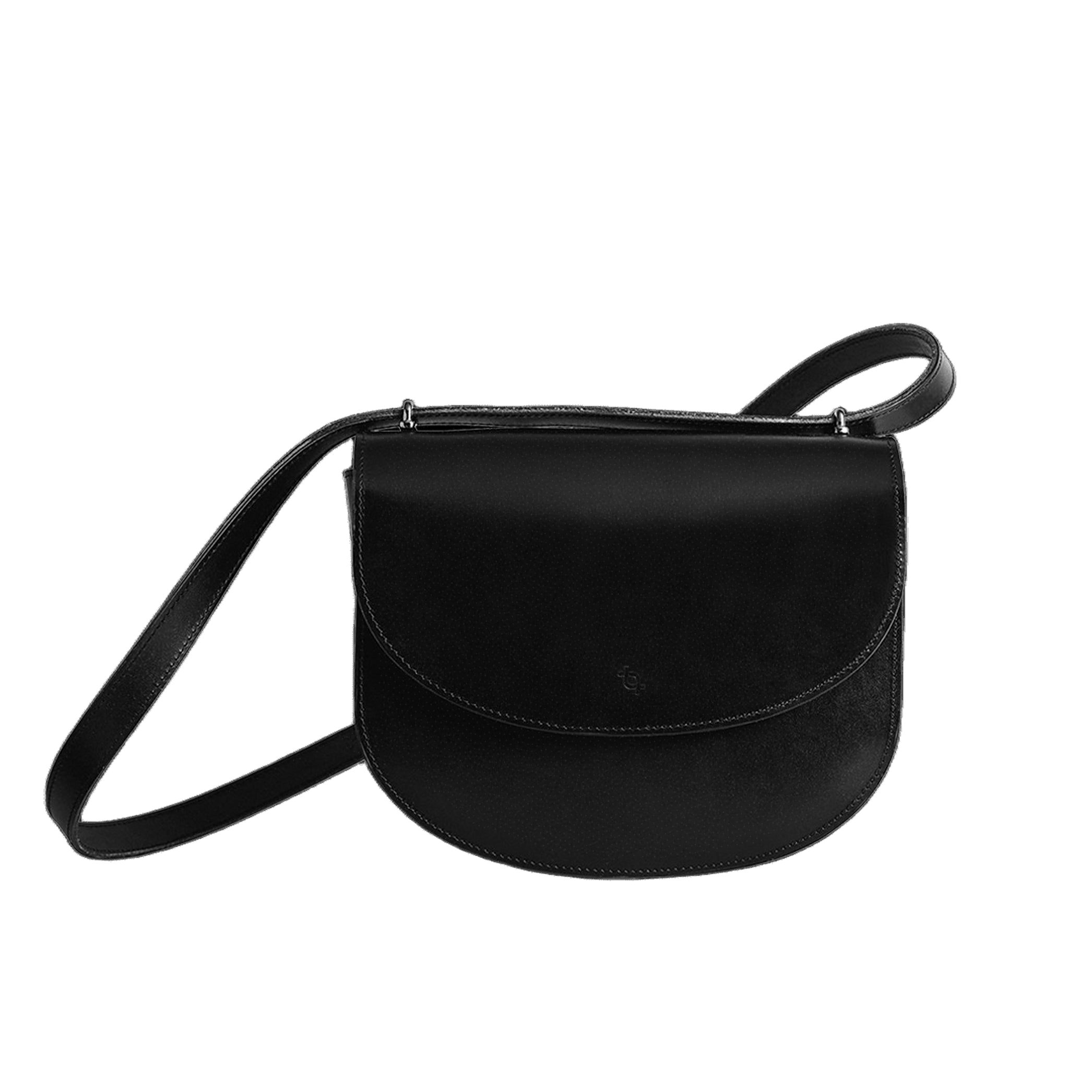 Leather Handbag Moon Pack - Black