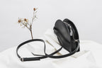 Leather Handbag Half Moon - Black