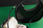 Leather Handbag Mini Moon - Black